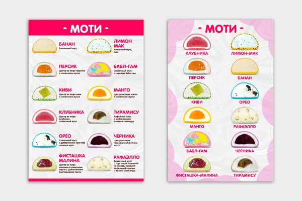 Меню для кондитера Мяу Моти