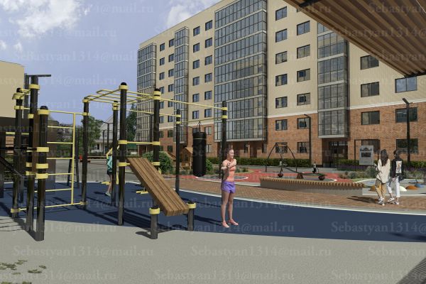 Создание ЖК , с проработкой дизайна территории - дневная версия