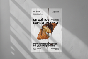 Дизайн рекламного постера для круассанов