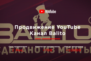 Продвижение YouTube канала Balito - Элитная мебель