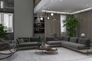 Дизайн проект "Graphite Horizon" Квартира 2эт. 148 м2