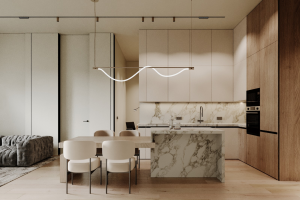 Интерьер трехкомнатной квартиры в Москве в минималистичном стиле