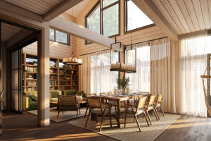 Интерьер дома из бруса