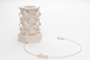 Дизайн идея настольного светильника необычной формы из пластика