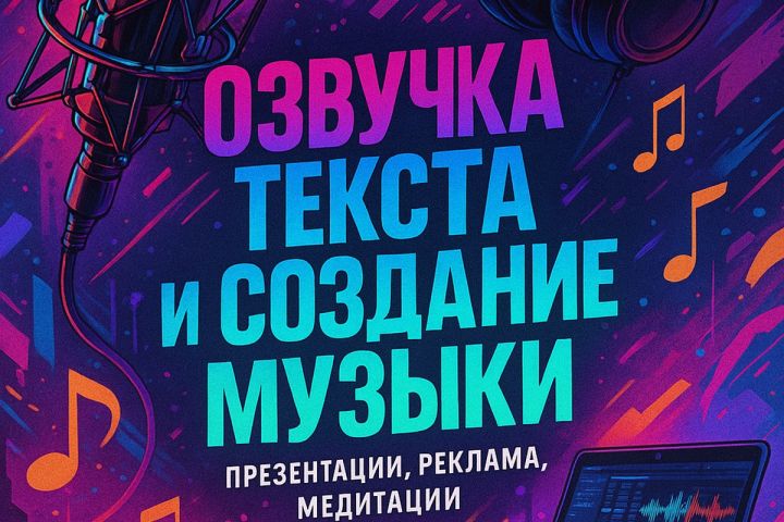 Озвучу текст и создам музыку (презентации, реклама, медитации) - 5549727