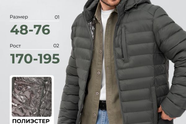 Карточка товара для мужской куртки