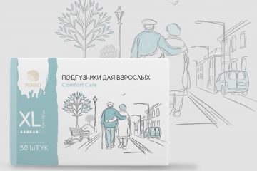 Дизайн серии упаковок подгузников для взрослых