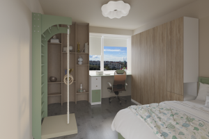 Разработка дизайн-проекта интерьера детской комнаты для мальчика в 3-к. квартире