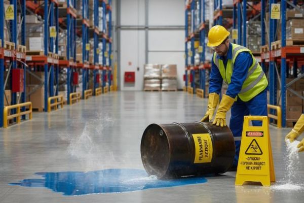 Статья: Что делать при утечке ацетона или спирта на складе – пошаговый план действий