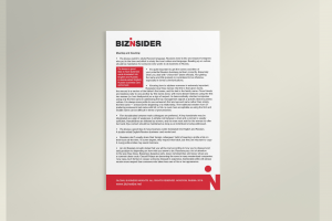 Верстка буклета на английском языке для проекта BIZINSID