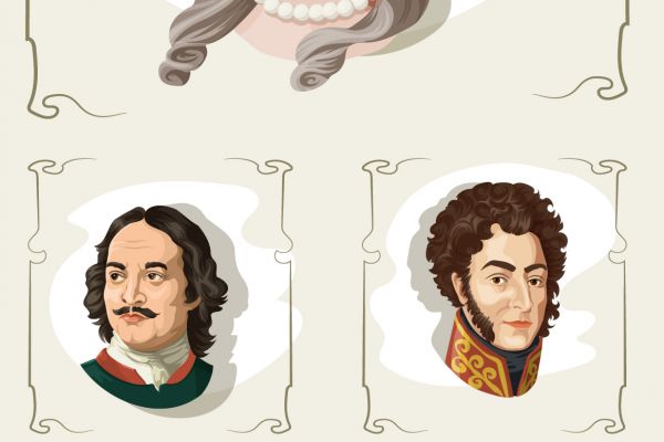 Векторные портреты великих людей России