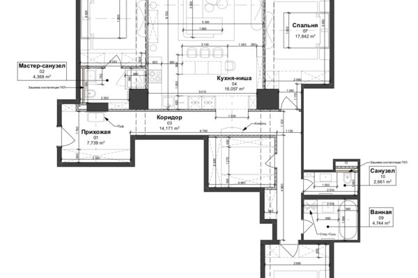 Планировка квартиры 140 м.кв.