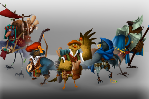 Разработка концепт-арта для серии персонажей: антропоморфные птицы