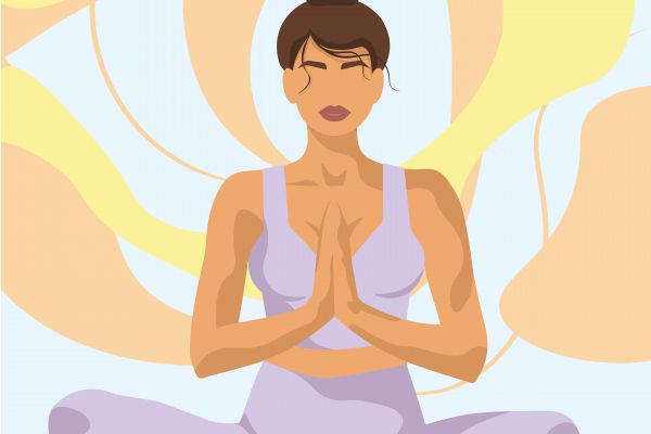 Постер для йога-студии в стиле faceless