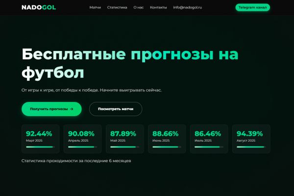 Аналитическая платформа "НАДО ГОЛ" - прогнозы на футбол