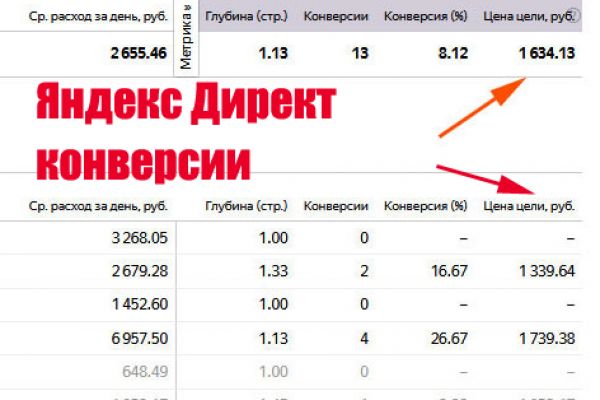 Пример стоимости заявки из Яндекс Директ для одного из проектов в образовательном секторе