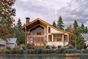 Дизайн визуализация проекта  дома в лесу