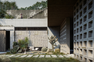 Дизайн визуализация проекта входной группы здания