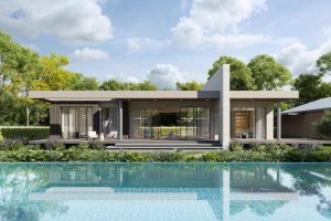 Дизайн визуализация проекта жилого дома с помещением