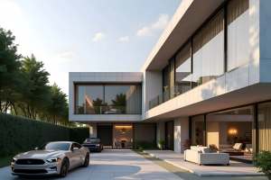 Дизайн визуализация проекта жилого дома с помещением