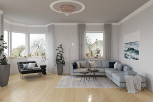 Дизайн визуализация проекта зала квартиры