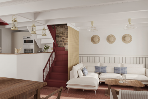 Дизайн визуализация проекта зала квартиры