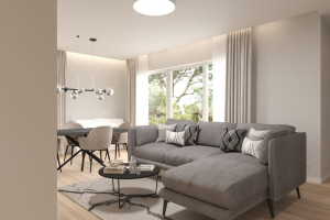 Дизайн визуализация проекта зала-столовой квартиры