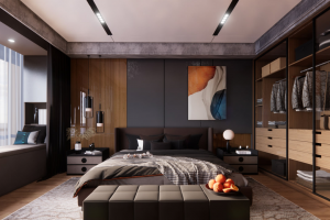 Дизайн визуализация проекта спальни квартиры