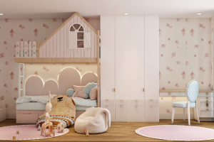 Дизайн визуализация проекта детской комнаты квартиры