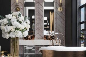 Дизайн визуализация проекта ванной комнаты