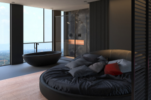 Дизайн визуализация проекта  спальни квартиры