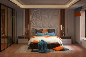 Дизайн визуализация проекта  спальни квартиры
