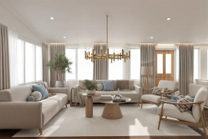 Дизайн визуализация проекта зала квартиры