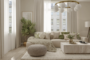 Дизайн визуализация проекта гостиной квартиры