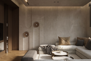 Дизайн визуализация проекта гостиной квартиры