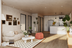 Дизайн визуализация проекта гостиной квартиры