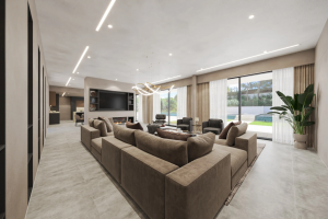 Дизайн визуализация проекта гостиной квартиры