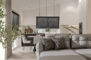 Дизайн визуализация проекта гостиной квартиры