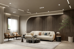 Дизайн визуализация проекта гостиной квартиры