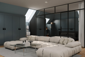 Дизайн визуализация проекта гостиной квартиры