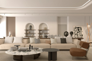 Дизайн визуализация проекта гостиной квартиры