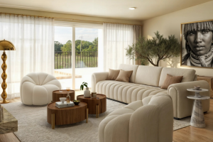 Дизайн визуализация проекта гостиной квартиры