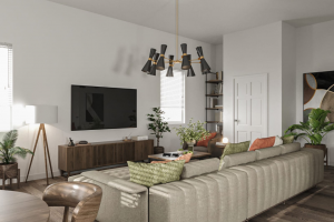 Дизайн визуализация проекта гостиной квартиры