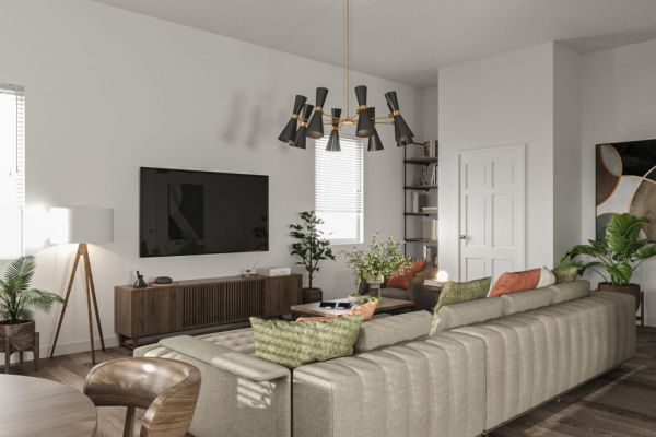 Дизайн визуализация проекта гостиной квартиры