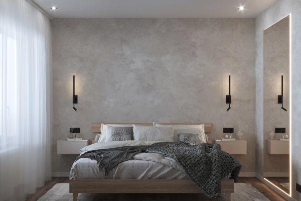 Дизайн визуализация проекта спальни квартиры