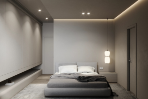 Дизайн визуализация проекта спальни  квартиры