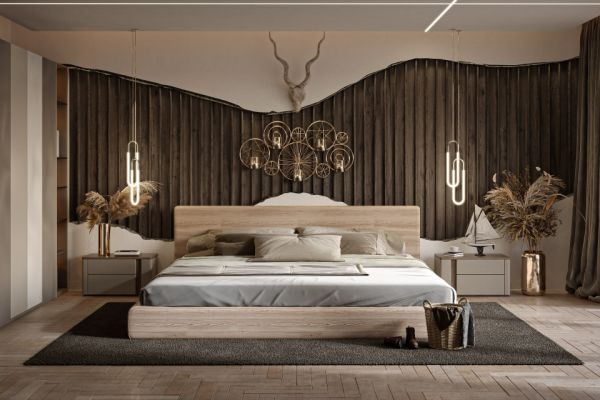 Дизайн визуализация проекта спальни квартиры