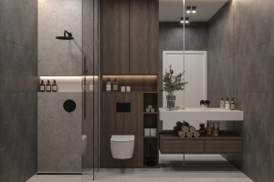 Дизайн визуализация проекта ванной комнаты