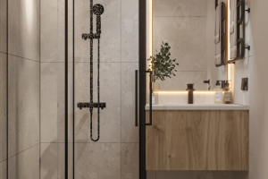 Дизайн визуализация проекта ванной комнаты