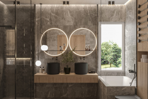 Дизайн визуализация проекта ванной комнаты